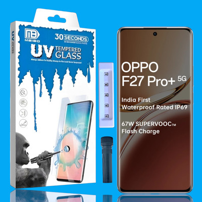 KadWaniya Edge To Edge Tempered Glass for Oppo F27 Pro Plus 5G, Oppo F27 Pro + 5G, Meibo Series 3D Curved (30 Seconds Quick Paste) High Quality UV Liquide Glue Glass with Easy Installation Kit-783(Pack of 1)