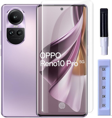 OneTech Edge To Edge Tempered Glass for Oppo Reno 10 / Reno 10 Pro / Reno 10 Pro Plus 9H Hardness, Premium UV Screen Protector(Pack of 1)