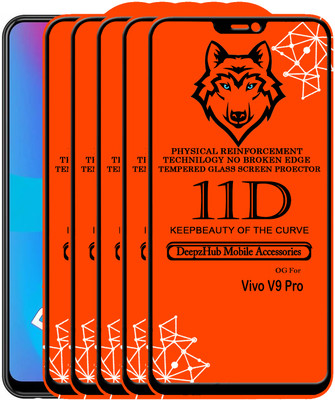 DeepzHub Edge To Edge Tempered Glass for Vivo V9 Pro(Pack of 5)