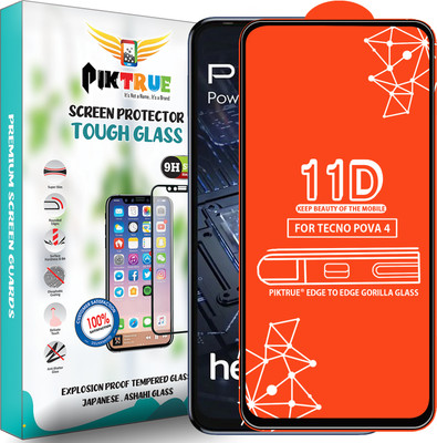 PikTrue Edge To Edge Tempered Glass for Tecno Pova 4(Pack of 1)