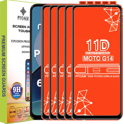 PFOAM Edge To Edge Tempered Glass for MOTO G14(Pack of 5)