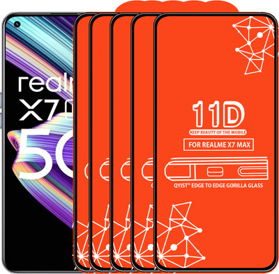 Qyist Edge To Edge Tempered Glass for Realme X7 Max(Pack of 5)