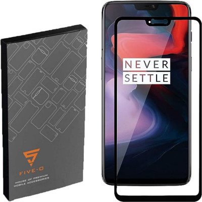 FIVE-O Edge To Edge Tempered Glass for OnePlus 6 Self Installation Kit(Pack of 2)