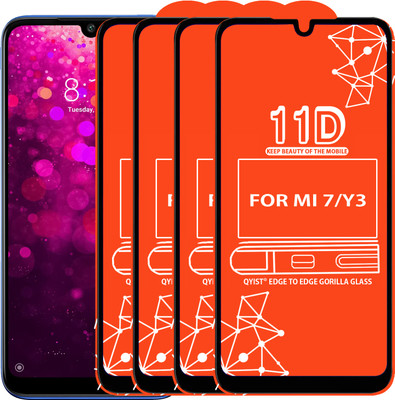 Qyist Edge To Edge Tempered Glass for FOR REDMI 7, REDMI Y3(Pack of 4)