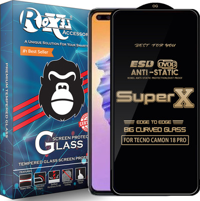 Roxel Edge To Edge Tempered Glass for TECNO CAMON 18 PRO(Pack of 1)