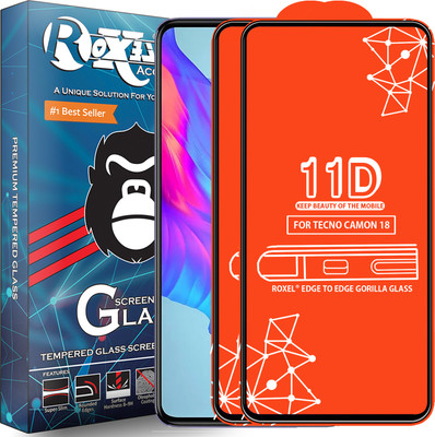 Roxel Edge To Edge Tempered Glass for Tecno Camon 18(Pack of 2)