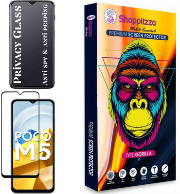 Shoppitzzo Edge To Edge Tempered Glass for POCO M5 4G**Privacy-Anti Spy-Anti Peeping**/Millitary Grade Tempered Glass/Full Screen Coverage-Edge to Edge/9H Hardness/With Easy Installation Kit(Pack of 1)