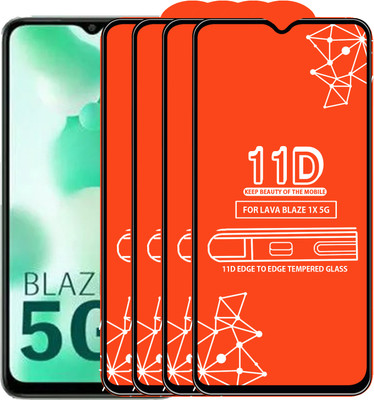 Qyist Edge To Edge Tempered Glass for Lava Blaze 1X 5G(Pack of 4)