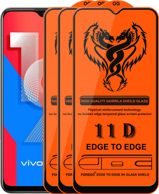 Forgive Edge To Edge Tempered Glass for Vivo Y19(Pack of 3)