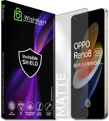 iWishKart Edge To Edge Tempered Glass for OPPO Reno8, OPPO Reno 8 5G, Premium Matte Military grade Edge to Edge Premium gorilla glass with Self Installation Guide - Wet & Dry wipes, Dust Absorber [With Warranty](Pack of 1)