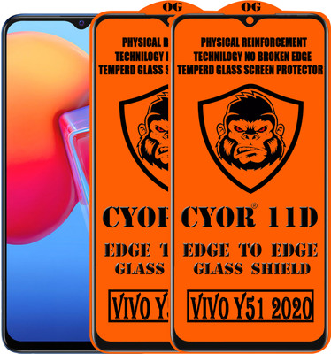 CYOR Edge To Edge Tempered Glass for VIVO Y51 2020(Pack of 2)