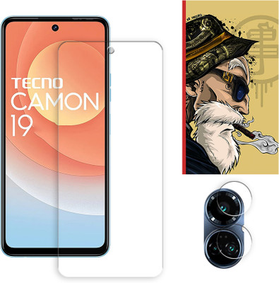ARBAN Edge To Edge Tempered Glass for Tecno Camon 19 4G Tempered Glass Screen Protector | Anti-Scratch | Edge to Edge Full Coverage | 9H Hardness ( 1 FRONT SCREEN GUARD + 1 CAMERA LENS PROTECTOR + 1 FREE BACK EMBOSSED SKIN001 )(Pack of 1)