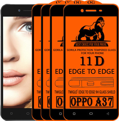 TWIGLO Edge To Edge Tempered Glass for Oppo A37(Pack of 4)