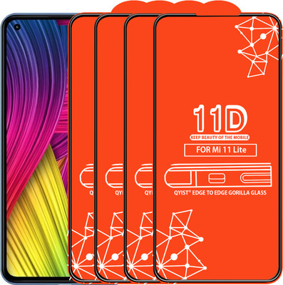 Qyist Edge To Edge Tempered Glass for Mi 11 Lite(Pack of 4)