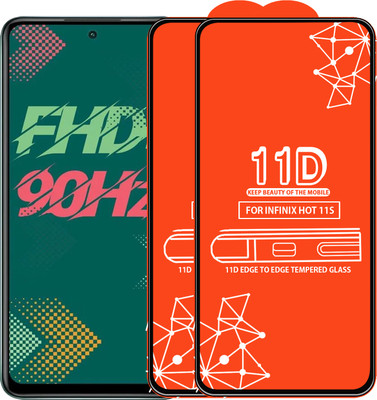 Roxel Edge To Edge Tempered Glass for Infinix Hot 11S(Pack of 2)