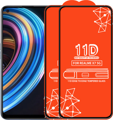 Qyist Edge To Edge Tempered Glass for Realme X7 5G(Pack of 2)