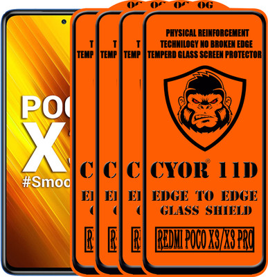 CYOR Edge To Edge Tempered Glass for REDMI POCO X3(Pack of 4)