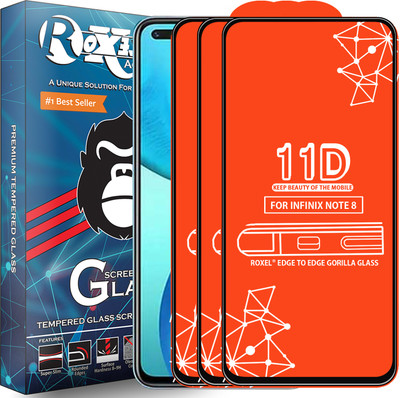 Roxel Edge To Edge Tempered Glass for Infinix Note 8(Pack of 3)
