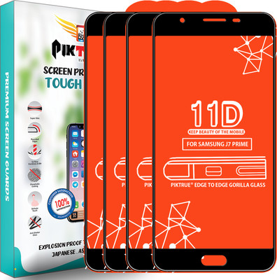 PikTrue Edge To Edge Tempered Glass for Samsung Galaxy J7 Prime(Pack of 4)