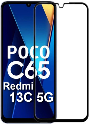 H A M Edge To Edge Tempered Glass for POCO C65, Poco M6 5G, Redmi 13C 4G, Redmi 13C 5G(Pack of 1)