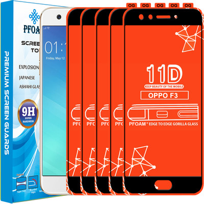 PFOAM Edge To Edge Tempered Glass for Oppo F3(Pack of 5)