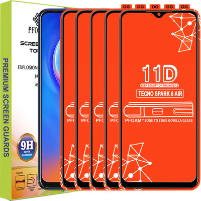 PFOAM Edge To Edge Tempered Glass for TECNO SPARK 6 AIR(Pack of 5)