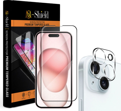 MS-Shield Edge To Edge Tempered Glass for Apple iPhone 15, With Camera Lens Protector(Pack of 1)