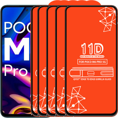 Qyist Edge To Edge Tempered Glass for Poco M6 Pro 5G(Pack of 5)