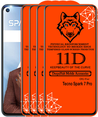 DeepzHub Edge To Edge Tempered Glass for Tecno SPARK 7 PRO(Pack of 4)
