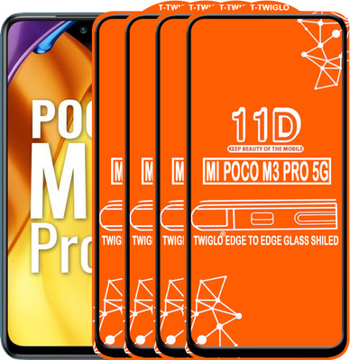 TWIGLO Edge To Edge Tempered Glass for REDMI POCO M3 PRO 5G(Pack of 4)