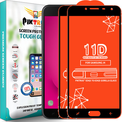 PikTrue Edge To Edge Tempered Glass for Samsung Galaxy J4(Pack of 2)