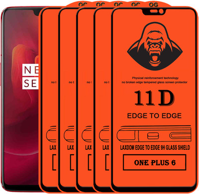 Laxdom Edge To Edge Tempered Glass for OnePlus 6(Pack of 5)
