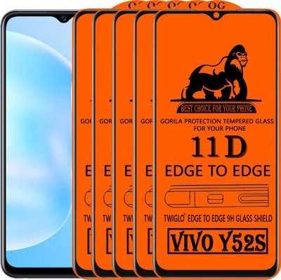 TWIGLO Edge To Edge Tempered Glass for VIVO Y52S(Pack of 5)