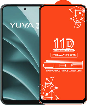 PikTrue Edge To Edge Tempered Glass for LAVA YUVA 3 PRO(Pack of 1)