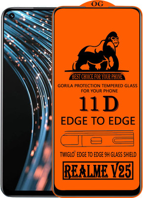 TWIGLO Edge To Edge Tempered Glass for REALME V25(Pack of 1)