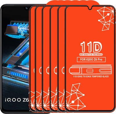 Qyist Edge To Edge Tempered Glass for Iqoo Z6 Pro(Pack of 6)