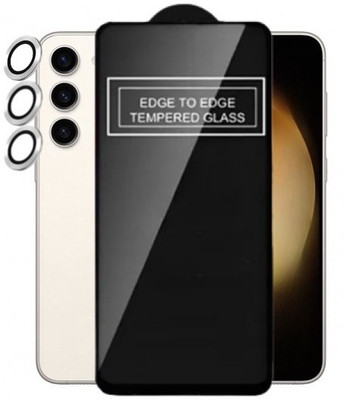 A3sprime Edge To Edge Tempered Glass for SAMSUNG Galaxy S23 Plus 5G, with Full Coverage Back Camera Lens Ring Guard Protector, (Color - Silver)(Pack of 2)