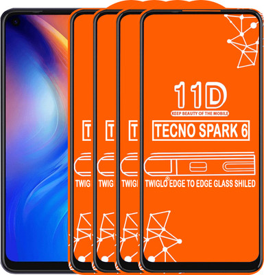 TWIGLO Edge To Edge Tempered Glass for TECNO SPARK 6(Pack of 4)