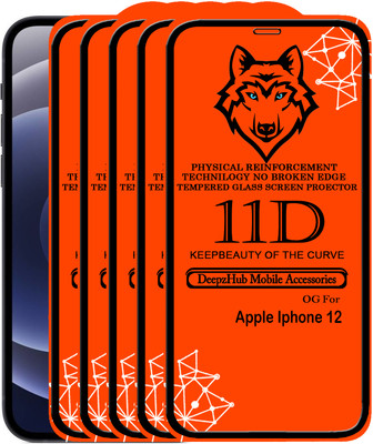 CRodible Edge To Edge Tempered Glass for iPhone 12(Pack of 5)