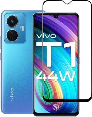 O2MG Edge To Edge Tempered Glass for vivo T1 44W(Pack of 1)
