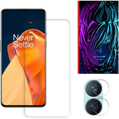 SOMTONE Edge To Edge Tempered Glass for OnePlus 9R 5G Tempered Glass Screen Protector | Anti-Scratch | Edge to Edge Full Coverage | 9H Hardness (1 FRONT SCREEN GUARD + 1 CAMERA LENS PROTECTOR + 1 FREE BACK EMBOSSED SKIN002)(Pack of 1)