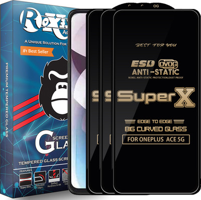 Roxel Edge To Edge Tempered Glass for ONEPLUS ACE 5G(Pack of 3)