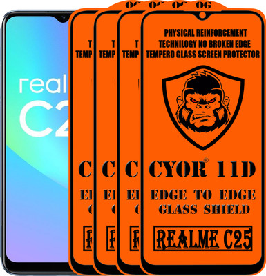 CYOR Edge To Edge Tempered Glass for REALME C25(Pack of 4)