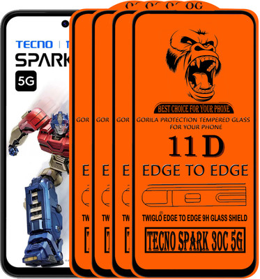 TWIGLO Edge To Edge Tempered Glass for TECNO SPARK 30C 5G(Pack of 4)