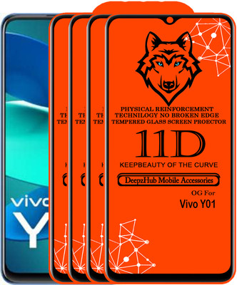 CRodible Edge To Edge Tempered Glass for Vivo Y01(Pack of 4)