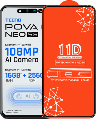 Qyist Edge To Edge Tempered Glass for TECNO POVA 6 NEO 5G(Pack of 1)