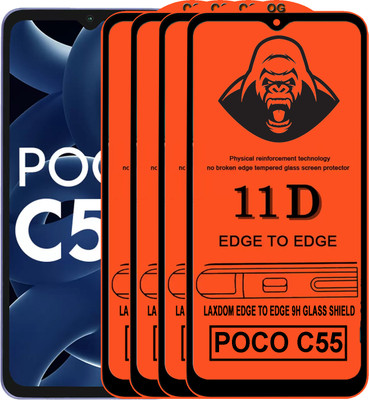 Laxdom Edge To Edge Tempered Glass for POCO C55(Pack of 4)
