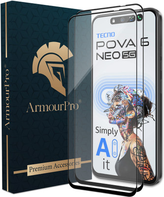 ArmourPro Edge To Edge Tempered Glass for Tecno Pova 6 Neo 5G, Tecno Pova 6 Neo, Pova 6 Neo 5G(Pack of 2)