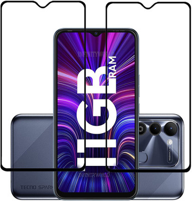 INFINITYWORLD Edge To Edge Tempered Glass for Tecno Spark 9(Pack of 2)