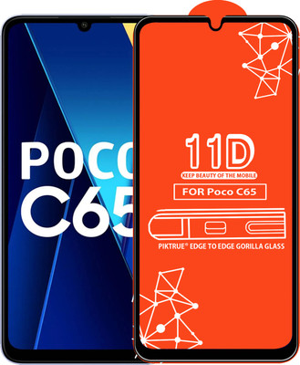 PikTrue Edge To Edge Tempered Glass for Poco C65(Pack of 1)